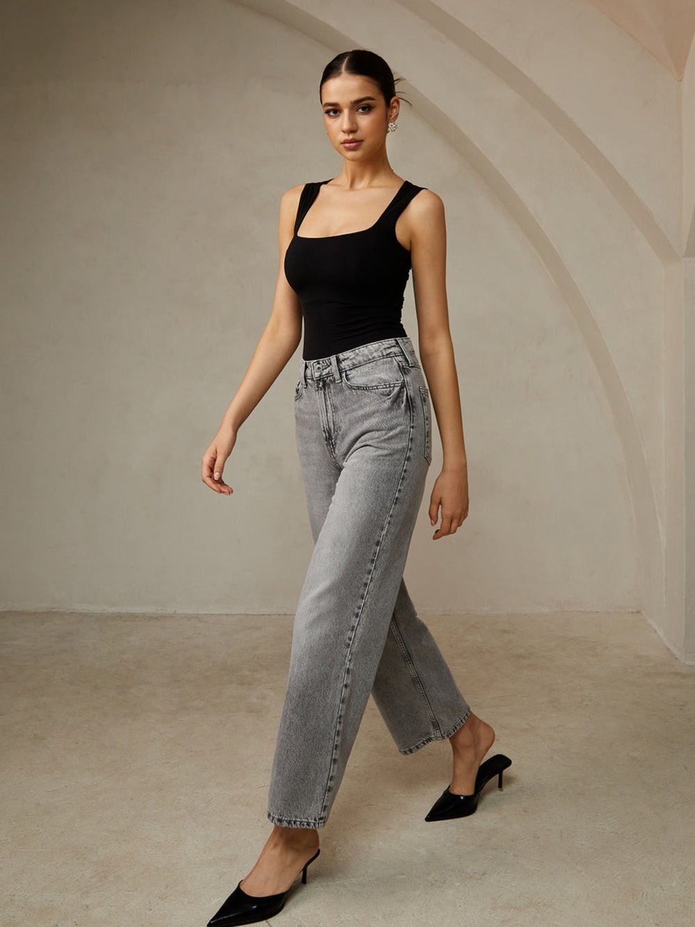 Commense Casual Plain Strappy Top